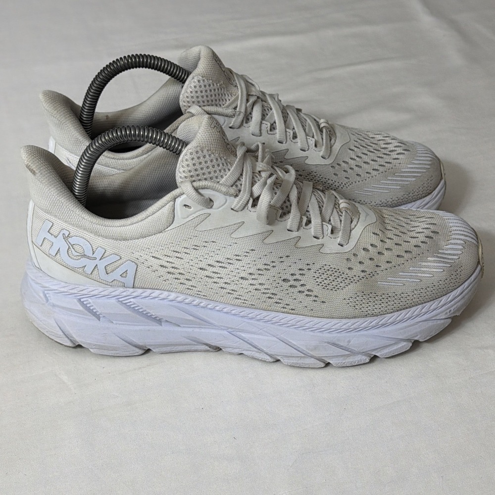 Hoka One One Women's White Cream Neutral Running Shoes